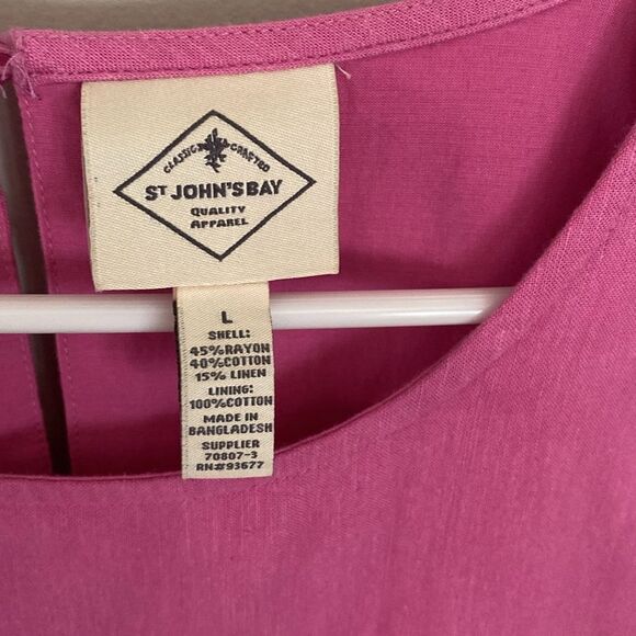 St John’s Bay Pink Short Sleeve Dress. Size Large. Like new. - Picture 2 of 4